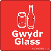 WRAP Vinyl SlimBin Sticker for Glass Recycling - Welsh and English