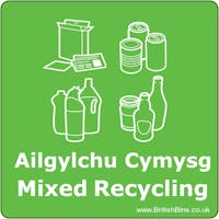 WRAP Vinyl SlimBin Sticker for Mixed Recycling - Welsh and English