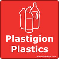 WRAP Vinyl SlimBin Sticker for Plastics - Welsh and English