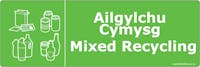 WRAP Vinyl Long Sticker for Mixed Recycling - Welsh and English