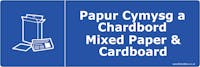 WRAP Vinyl Long Sticker for Mixed Paper and Cardboard - Welsh and English