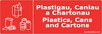 WRAP Vinyl Long Sticker for Plastics, Cans & Cartons - Welsh and English