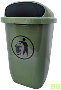 50Ltr Round Wall Mounted Litter Bin - Green