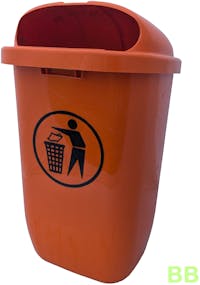 50Ltr Round Wall Mounted Litter Bin - Orange