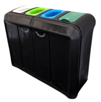 HiStyle 200ltr Quad Recycling Station - Gen Waste/Mix Rec/Paper/Food Waste