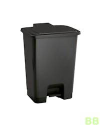 30ltr Black Plastic Pedal Bin