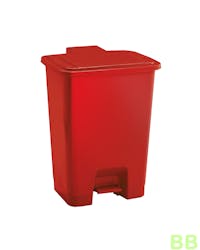 30ltr Red Plastic Pedal Bin