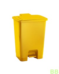 30ltr Yellow Plastic Pedal Bin