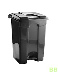 60ltr Black Plastic Pedal Bin