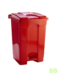 60ltr Red Plastic Pedal Bin