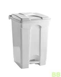 60ltr White Plastic Pedal Bin