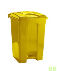 60ltr Yellow Plastic Pedal Bin