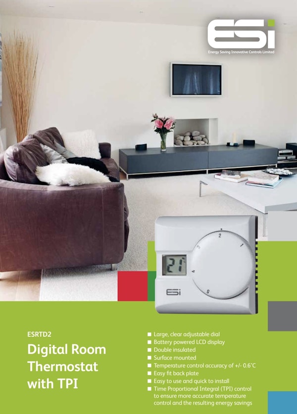 ESI ESRTD2 Digital Room Thermostat With TPI : Direct Plumbing Supplies