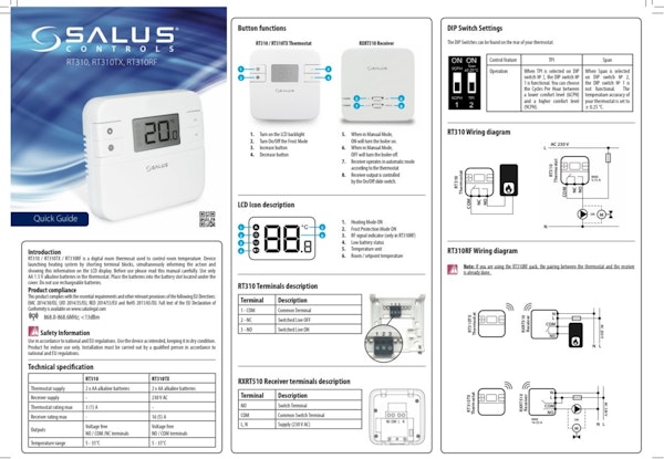 Salus Digital Room Thermostat : Direct Plumbing Supplies