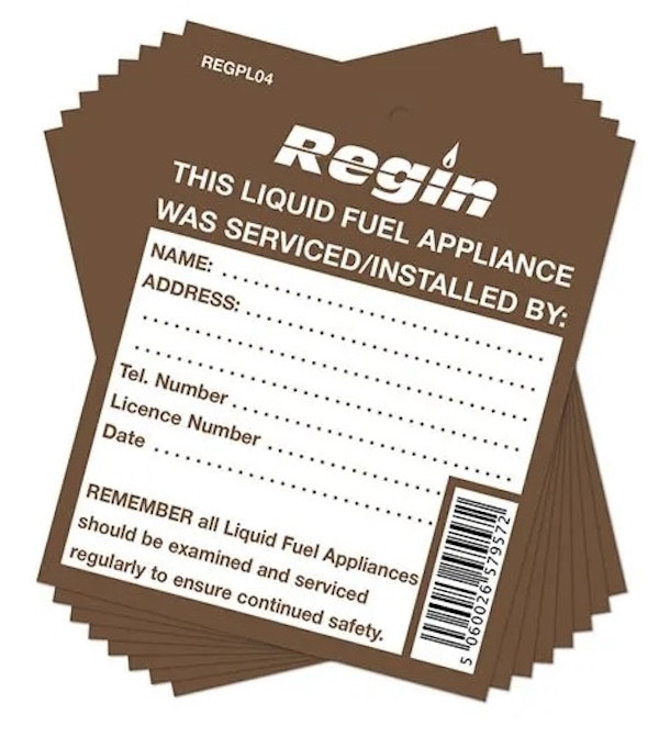 Regin Service Reminder Liquid Fuel Stickers Tags