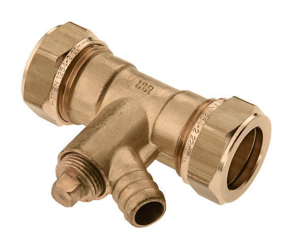 BONFIX 15mm Comp Coupler With Drain 82680