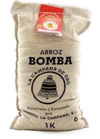 BOMBA Paella Rice, Valencia Denominacion Origen, 1 kg Fabric Sack